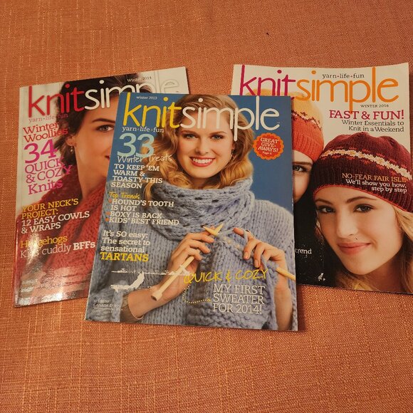 KNIT SIMPLE MAGAZINES-3-WINTER 2013, 2014, 2016 - Picture 1 of 10